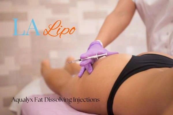 Woman having fat dissolving injections Brentwood on thighs