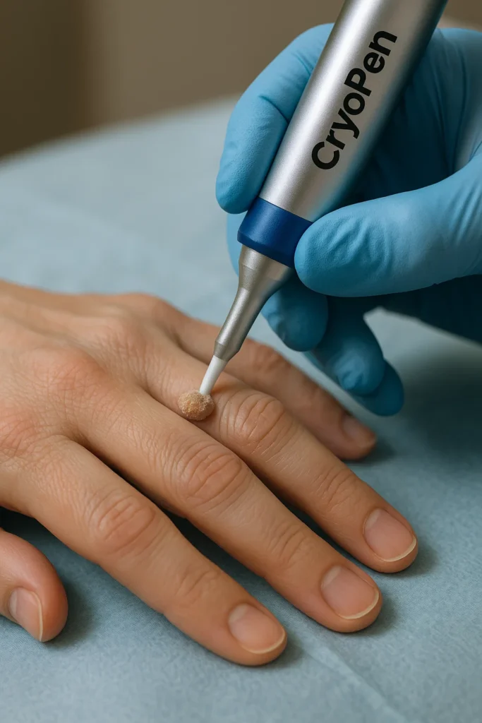 example of cryopen wart removal Brentwood treatment on a persons finger
