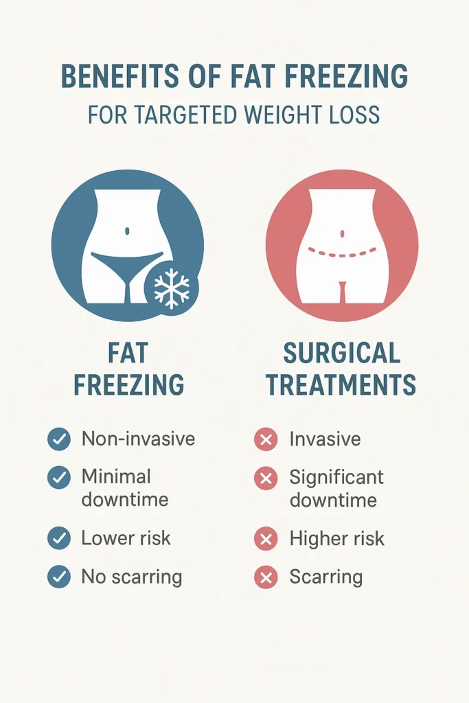graphic showing the benefits of fat freezing Brentwood