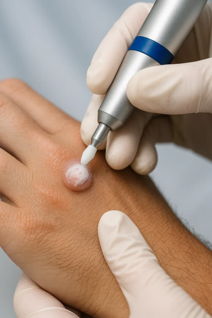 example of wart removal Brentwood using cryopen