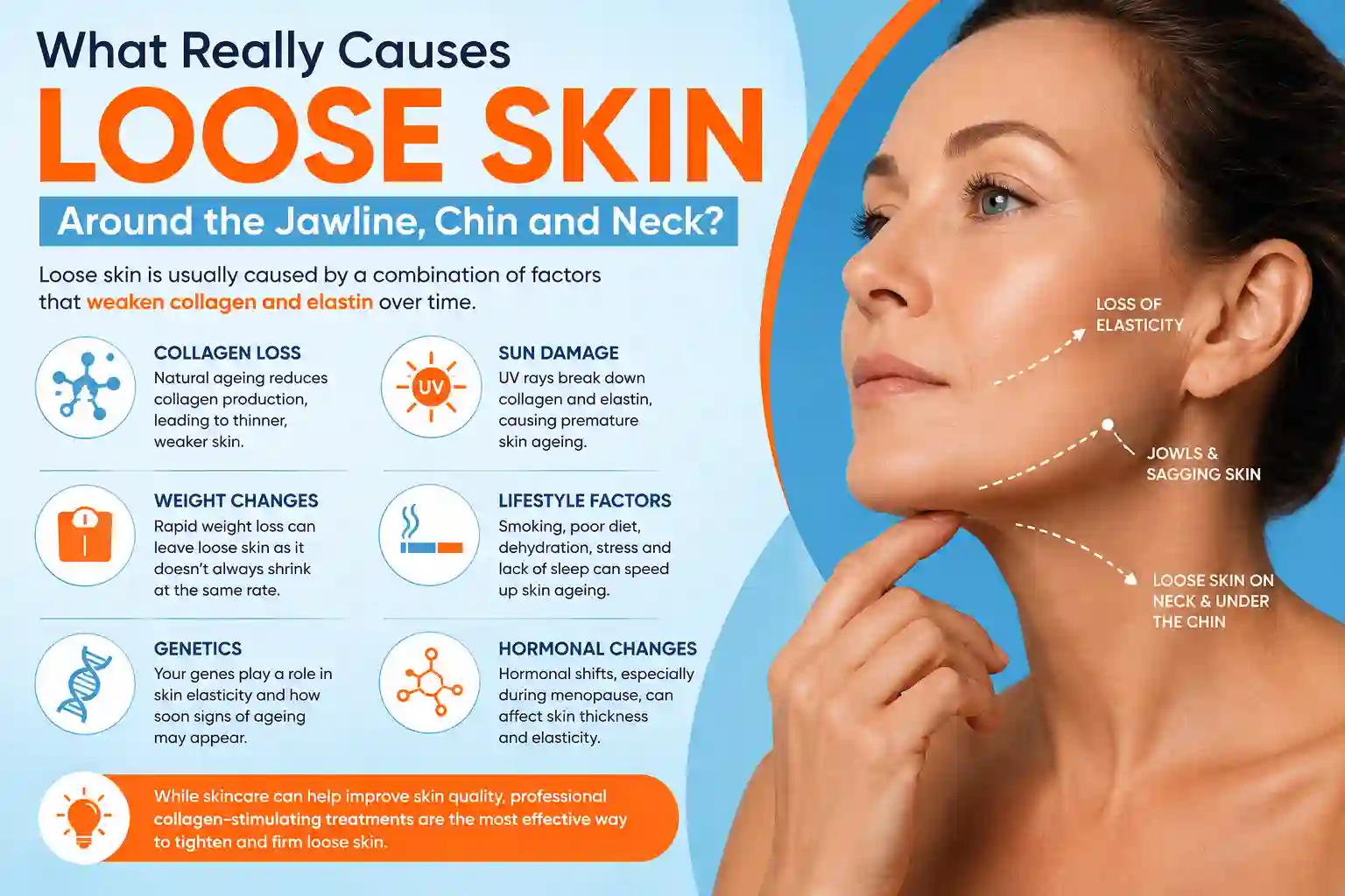 What Really Causes Loose Skin Around the Jawline, Chin and Neck Brentwood?